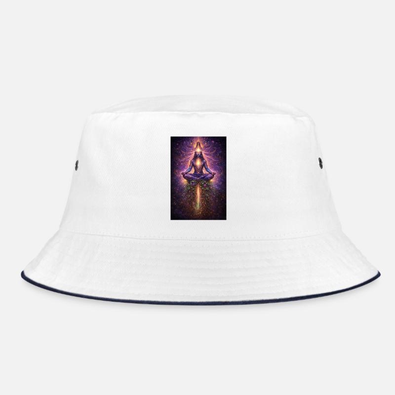 Cosmic Meditation Light Flow - Bucket Hat - white/navy