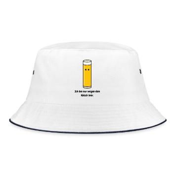 Just because of the Kölsch here | Cologne Carnival - Bucket Hat - white/navy - Front