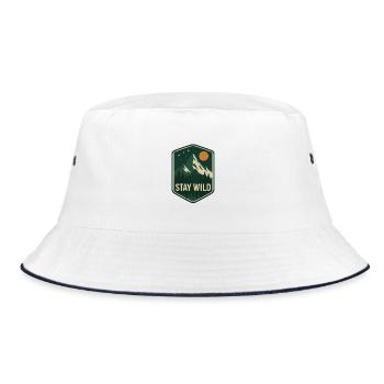 Stay Wild Bergwald Patch - Bucket Hat - Weiß/Navy - Vorne