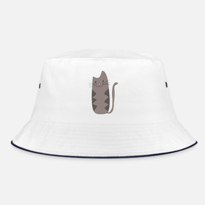 Zigzag Cat Grey Bucket Hat