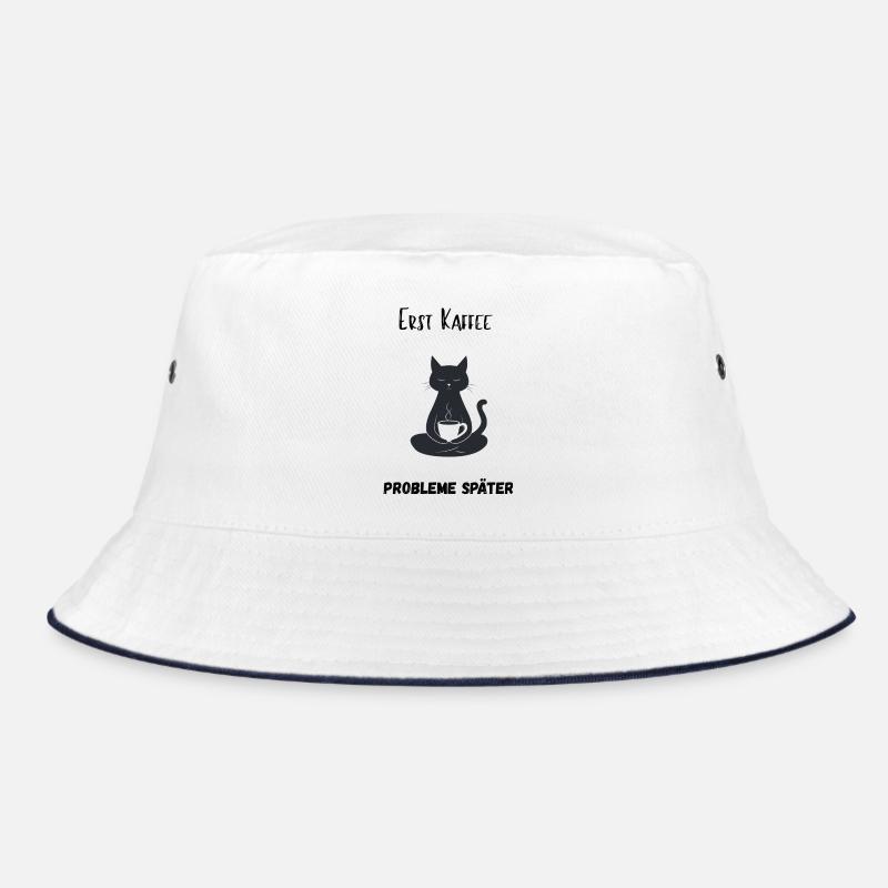 Zen Cat with Coffee Cup Bucket Hat