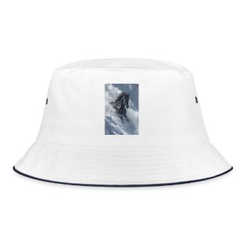 Winter Stallion in Snow Drift - Bucket Hat - white/navy - Front