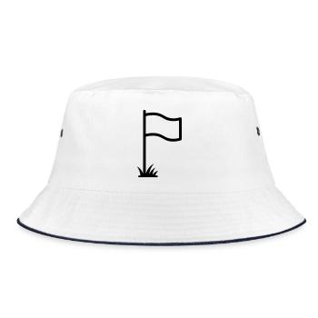 Corner Flag Football Stadium Symbol Vector - Bucket Hat - white/navy - Front