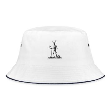 Waldgeist mit Axt - Bucket Hat - Weiß/Navy - Vorne