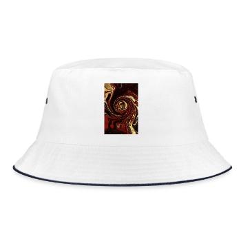 Abstract Germany Fluid Art Part 1. - Bucket Hat - white/navy - Front