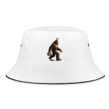 Bigfoot Easter Eggs Funny Sasquatch Hunter - Bucket Hat - white/navy - Front
