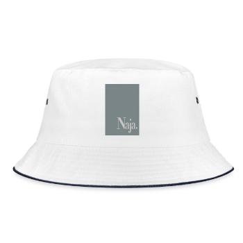 Typografie Poster Naja. - Bucket Hat - Weiß/Navy - Vorne