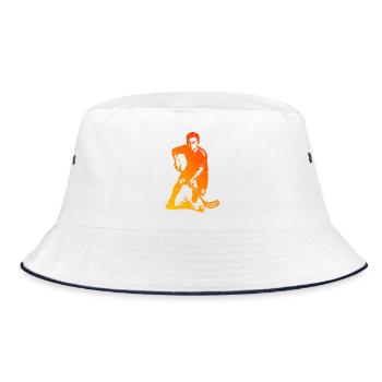 Illustration floorball pour floorball - Bob - blanc/marine - Devant