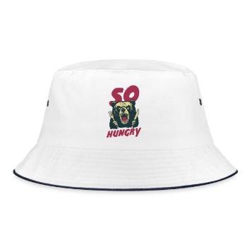 Ours affamé avec des couverts - Bob - blanc/marine - Devant