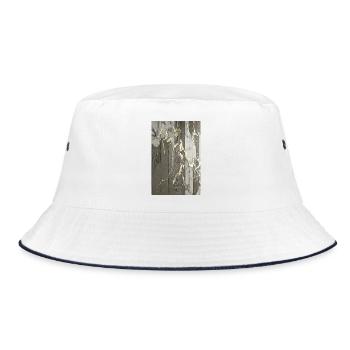 Luxury Exposed Concrete Marble Gold Structure - Bucket Hat - white/navy - Front