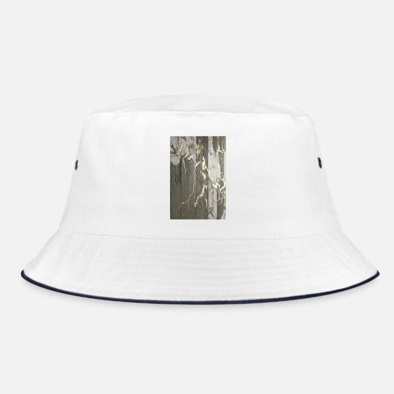Luxury Exposed Concrete Marble Gold Structure Bucket Hat