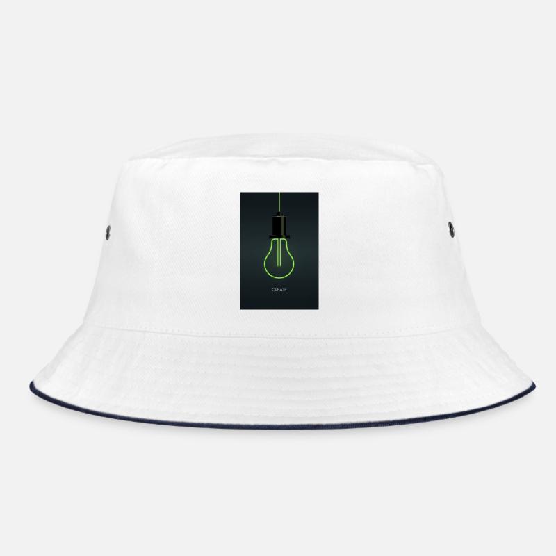 Create – Neon light bulb for creative minds Bucket Hat