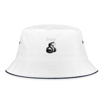 Gothic Snake Print Fans Gift Idea - Bucket Hat - white/navy - Front