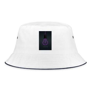 Creative Mode Neon Glühbirne Poster - Bucket Hat - Weiß/Navy - Vorne