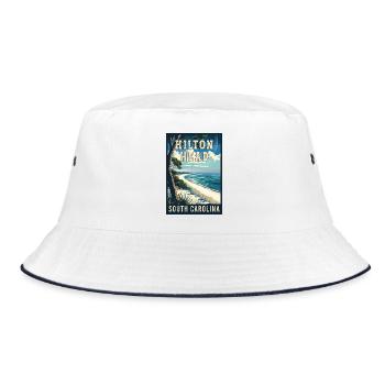 Discover the Charm of Hilton Head in South Carolin - Bucket Hat - white/navy - Front