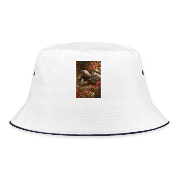 Blumenritter in Blühe - Bucket Hat - Weiß/Navy - Vorne