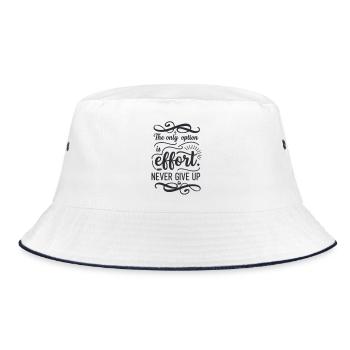 Geben Sie niemals auf - Bucket Hat - Weiß/Navy - Vorne
