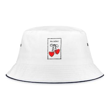 Ma Chérie Heart Necklace - Bucket Hat - white/navy - Front