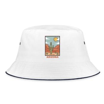Sonnenlandschaft der Wüste von Arizona - Bucket Hat - Weiß/Navy - Vorne