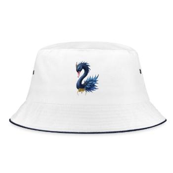 Blue Peacock Fantasy - Bucket Hat - Weiß/Navy - Vorne