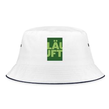 Running - Green Uppercase Typo Dark Green - Bucket Hat - white/navy - Front