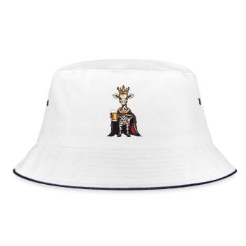 Giraffe Beer King - Bucket Hat - white/navy - Front