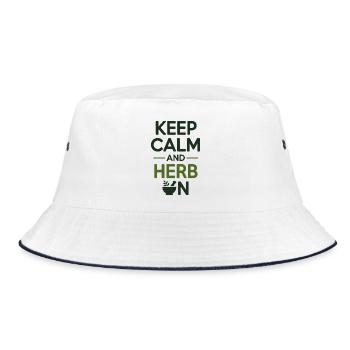 Naturopath Keep Calm And Herb On Professional  - Bucket Hat - white/navy - Front