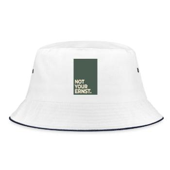 Not Your Ernst – Moss Green Statement - Bucket Hat - white/navy - Front
