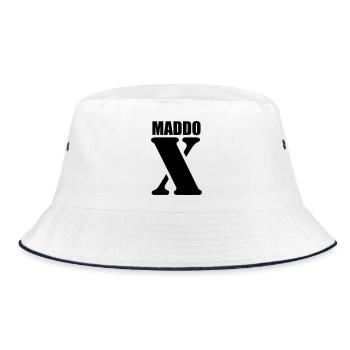 Maddox – First Name Design | Minimal Typography - Bucket Hat - Weiß/Navy - Vorne