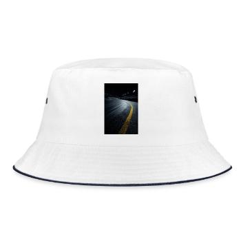 Nocturnal Race Track Curve - Bucket Hat - white/navy - Front