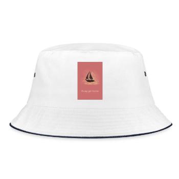 Chasing Quiet Horizons Sail Poster - Bucket Hat - white/navy - Front