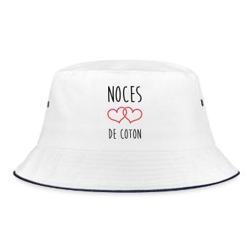 Cotton Wedding 1 Year Wedding - Bucket Hat - white/navy - Front