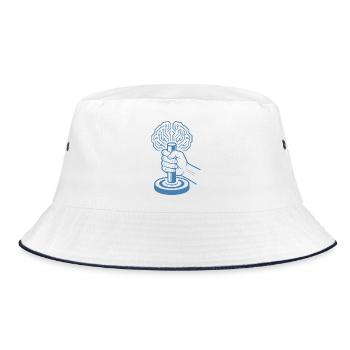 Digitales Gehirn Cyborg Künstliche Intelligenz Ste - Bucket Hat - Weiß/Navy - Vorne