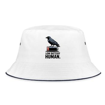 Raven Over Low Battery - Bucket Hat - white/navy - Front