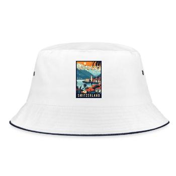 Tranquility in Locarno - Switzerland - Bucket Hat - white/navy - Front