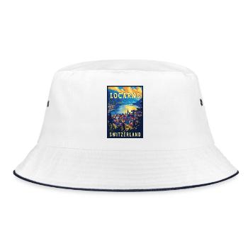 Explore Tranquility in Locarno - Switzerland - Bucket Hat - white/navy - Front