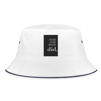 Would Could Should Did Typography Poster - Bucket Hat - white/navy - Front
