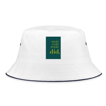 Did should could would Poster Design - Bucket Hat - Weiß/Navy - Vorne