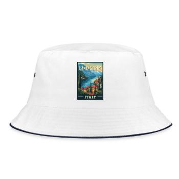 Erleben Sie die Schönheit des Gardasees in Italien - Bucket Hat - Weiß/Navy - Vorne