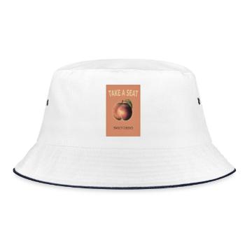 Sweet Cheeks Peach – Summer Vibes - Bucket Hat - white/navy - Front