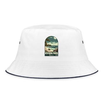 Explore Paradise In Riviera Maya - Mexico - Bucket Hat - white/navy - Front