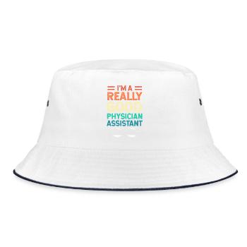 MFA PA Arzthelferin Pflege Physician Assistant - Bucket Hat - Weiß/Navy - Vorne