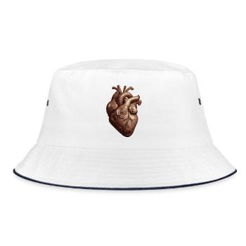 Heart with roses in sepia style - Bucket Hat - white/navy - Front