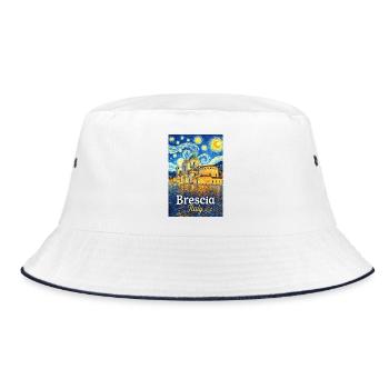 Brescia, Italien. - Bucket Hat - Weiß/Navy - Vorne