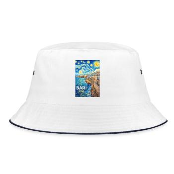 Bari, Italien. - Bucket Hat - Weiß/Navy - Vorne