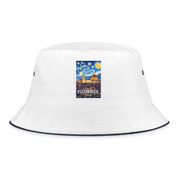 Florence, Italy. - Bucket Hat - white/navy - Front
