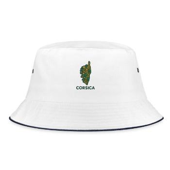Corsica Immortelle - Bucket Hat - Weiß/Navy - Vorne