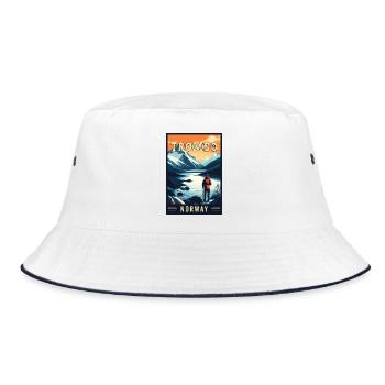 Discover Arctic Adventure of Tromsø in Norway - Bucket Hat - white/navy - Front