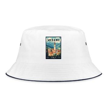 Experience Breathtaking Merano in Italy - Bucket Hat - white/navy - Front