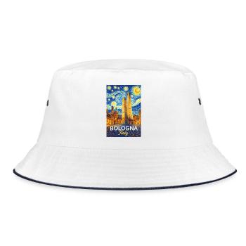 Bologna, Italien - Bucket Hat - Weiß/Navy - Vorne